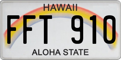 HI license plate FFT910
