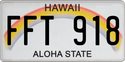 HI license plate FFT918