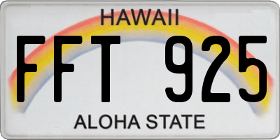 HI license plate FFT925