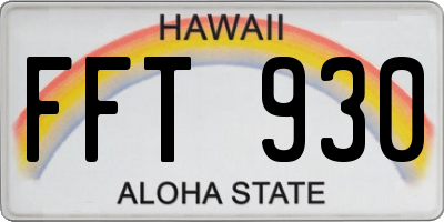 HI license plate FFT930