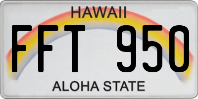 HI license plate FFT950