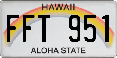 HI license plate FFT951