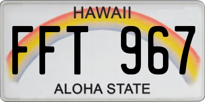 HI license plate FFT967