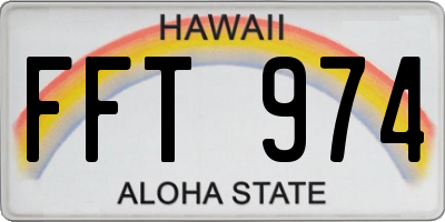 HI license plate FFT974