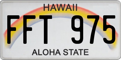 HI license plate FFT975
