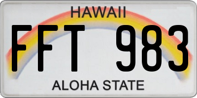 HI license plate FFT983