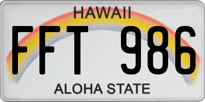 HI license plate FFT986