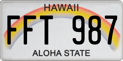 HI license plate FFT987