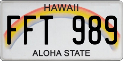 HI license plate FFT989
