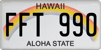 HI license plate FFT990
