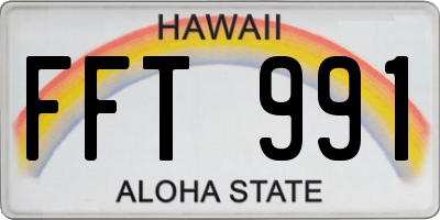HI license plate FFT991