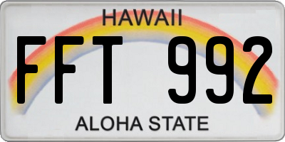 HI license plate FFT992