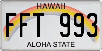 HI license plate FFT993