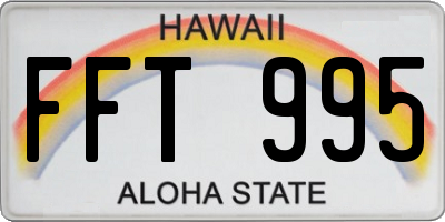 HI license plate FFT995