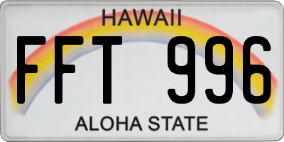 HI license plate FFT996