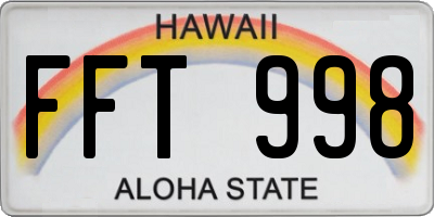 HI license plate FFT998