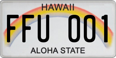 HI license plate FFU001