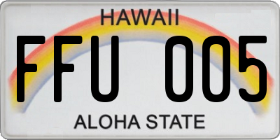 HI license plate FFU005