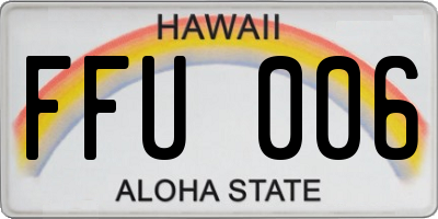 HI license plate FFU006