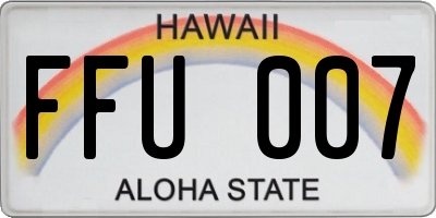 HI license plate FFU007
