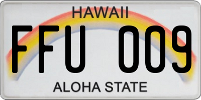 HI license plate FFU009