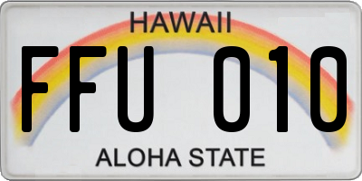 HI license plate FFU010