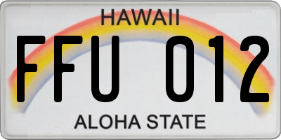 HI license plate FFU012