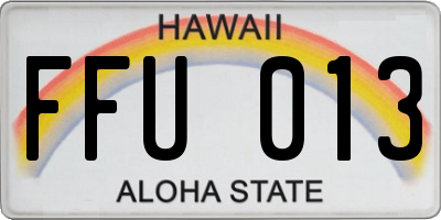 HI license plate FFU013