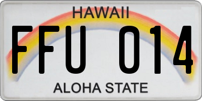 HI license plate FFU014