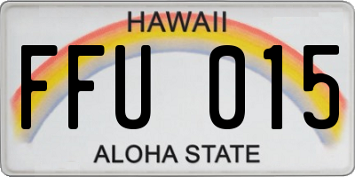 HI license plate FFU015