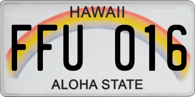 HI license plate FFU016