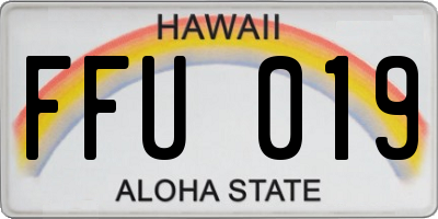 HI license plate FFU019