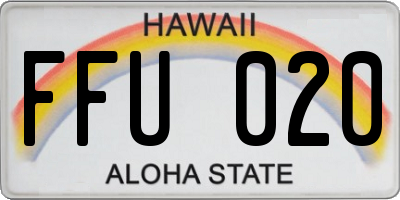 HI license plate FFU020