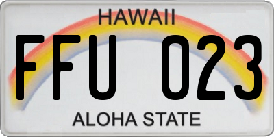 HI license plate FFU023