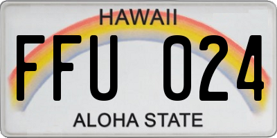 HI license plate FFU024