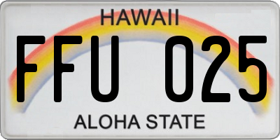 HI license plate FFU025