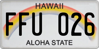 HI license plate FFU026