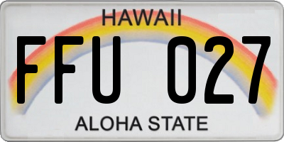 HI license plate FFU027