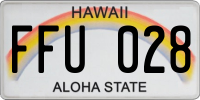 HI license plate FFU028