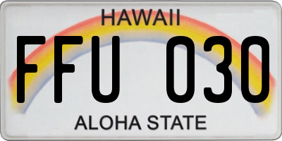 HI license plate FFU030