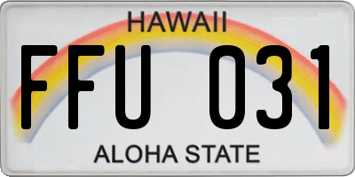HI license plate FFU031