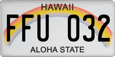 HI license plate FFU032