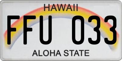 HI license plate FFU033