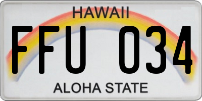 HI license plate FFU034