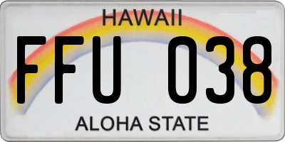 HI license plate FFU038