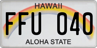 HI license plate FFU040