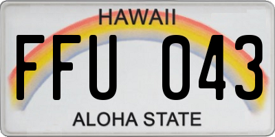 HI license plate FFU043