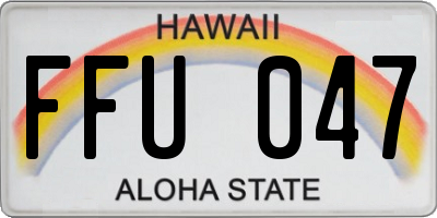 HI license plate FFU047