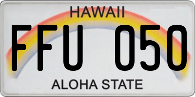 HI license plate FFU050