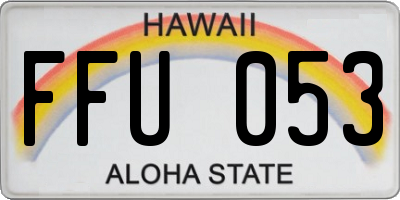 HI license plate FFU053